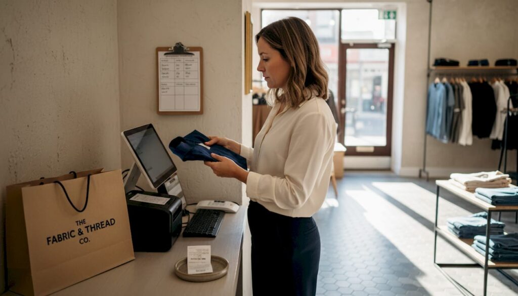 Retail store manager using POS software