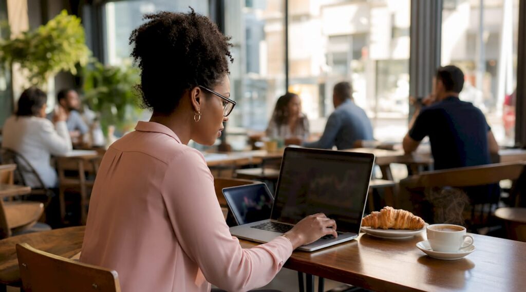 Data analyst reviewing retail analytics data