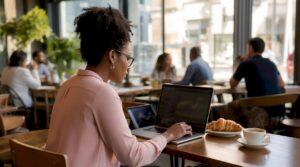 Data analyst reviewing retail analytics data
